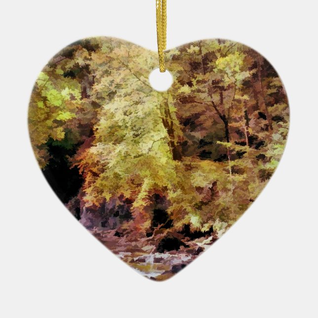 WOODLAND STREAM CERAMIC ORNAMENT (Front)