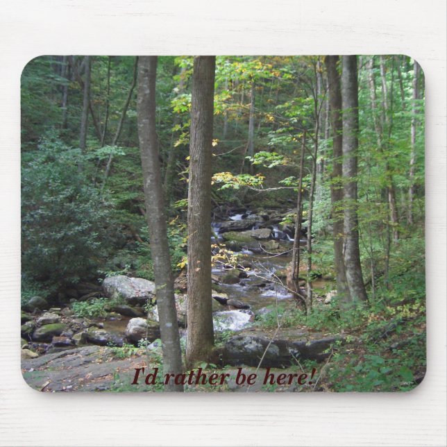 Woodland stream nature setting mouse pad (Front)