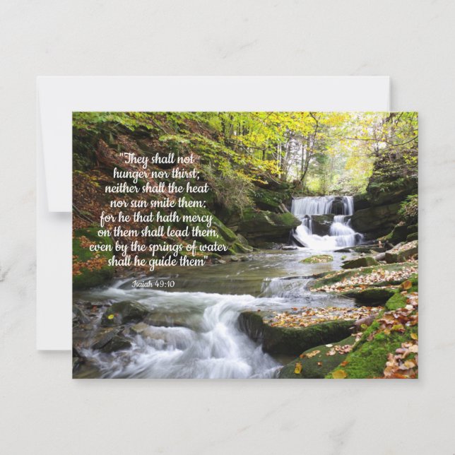 Woodland Stream with comforting Bible message Card (Front)