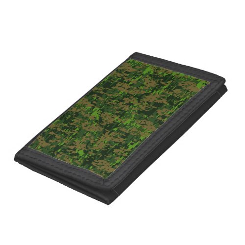 Woodland Style Digital Camouflage Accent Decor Trifold Wallet