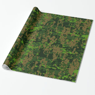 Woodland Style Digital Camouflage Accent Decor Wrapping Paper