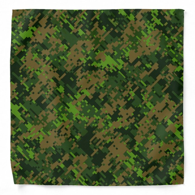 Woodland Style Digital Camouflage Bandana (Front)