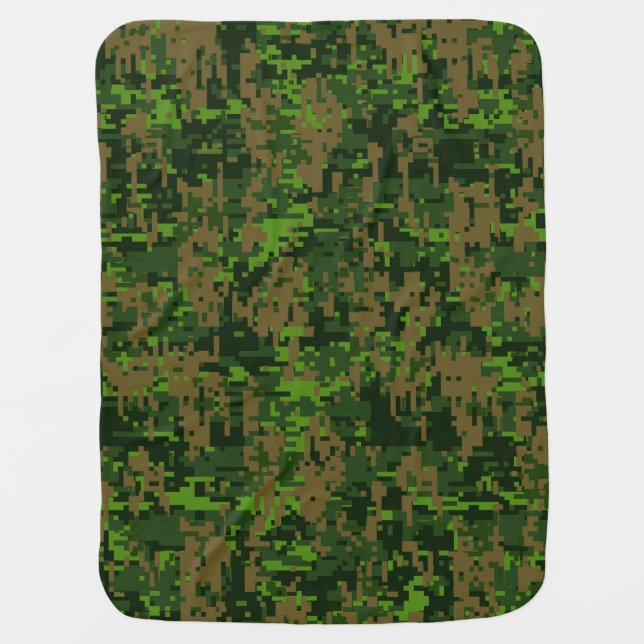 Woodland Style Digital Camouflage Decor Baby Blanket (Front)