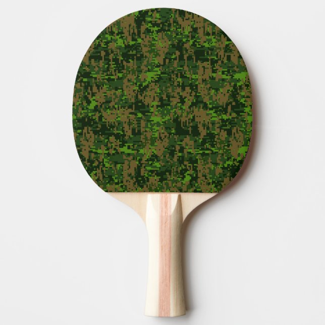 Woodland Style Digital Camouflage Ping-Pong Paddle (Front)
