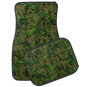 Woodland Style Digital Green Camouflage Accent Car Mat