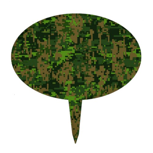 Woodland Style Green Digital Camouflage Cake Topper