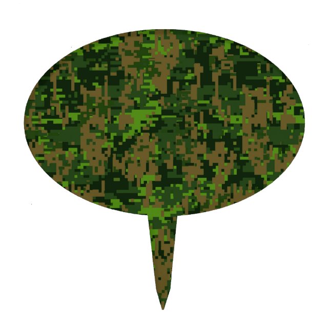 Woodland Style Green Digital Camouflage Cake Topper (Front)