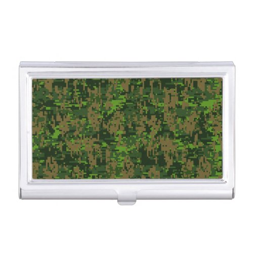 Woodland Style Green Digital Camouflage Case For Business Cards