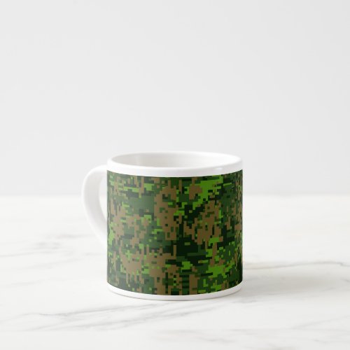 Woodland Style Green Digital Camouflage Espresso Cup