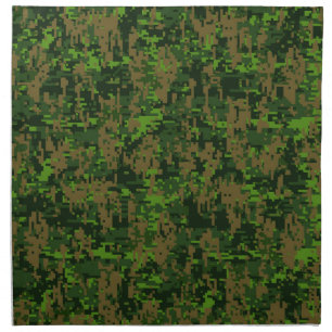 Woodland Style Green Digital Camouflage Napkin