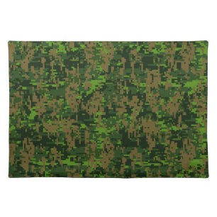 Woodland Style Green Digital Camouflage Placemat