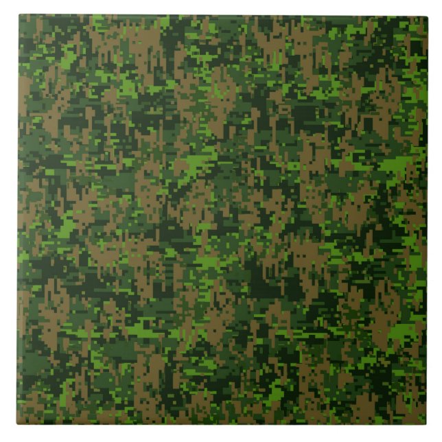 Woodland Style Green Digital Camouflage Tile (Front)