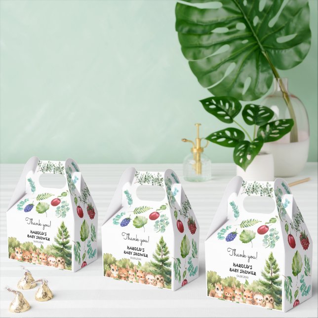 Woodland Summer Baby Boy Shower Favor Boxes (Multiple)