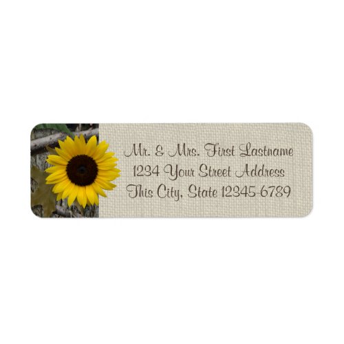 Woodland Sunflower and Burlap Label