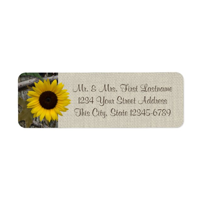 Woodland Sunflower and Burlap Label (Front)