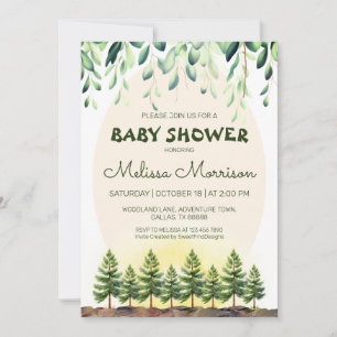 Woodland Sunrise Baby Boy Shower Invitation