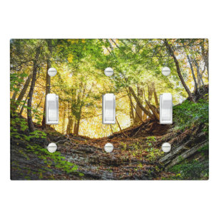 Woodland Sunset Nature Triple Light Switch Cover
