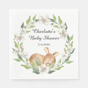 Woodland Sweet Deer Baby Shower Paper Napkins