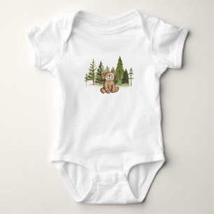 Woodland Teddy Bear Baby Bodysuit