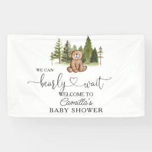 Woodland Teddy Bear Baby Shower Welcome Banner
