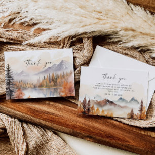 Woodland Thank You Card Forest Rustic Fall Muted