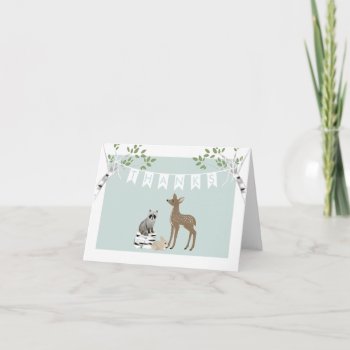 Woodland Thank You Note Card by Whimzy_Designs at Zazzle