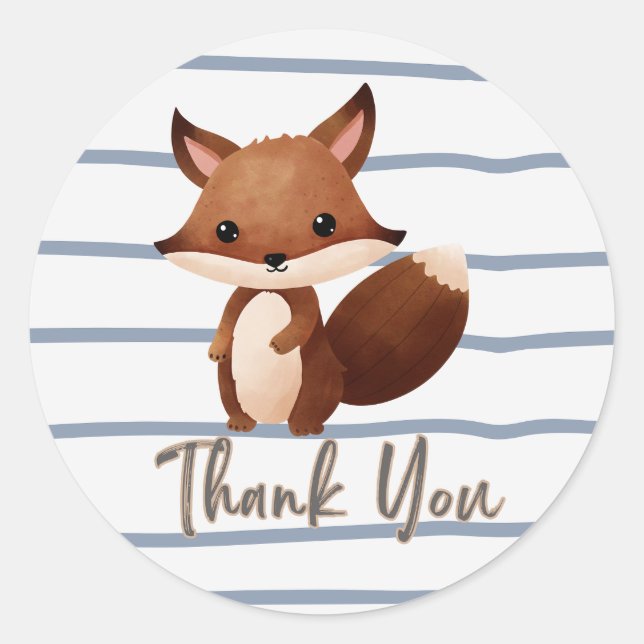 Woodland Thank You Sticker (Front)