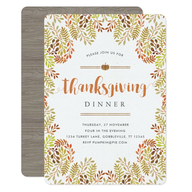 Woodland Thanksgiving Invitation