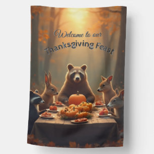Woodland Thanksgiving Party Friends and Family House Flag