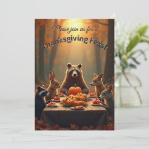 Woodland Thanksgiving Party Friends and Family Invitation