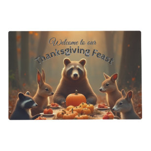 Woodland Thanksgiving Party Friends and Family Placemat