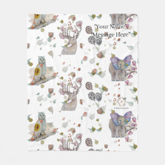 Woodland Theme Baby Fleece Blanket