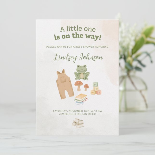 Woodland Theme Baby Shower Invitation (Standing Front)