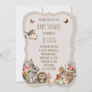 Woodland Theme Neutral Baby Shower Invitation