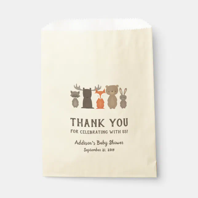 Woodland Themed Baby Shower Favor Bags Zazzle