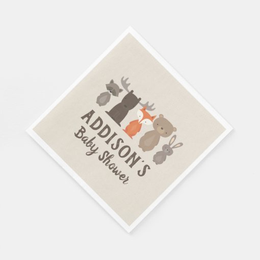 Woodland Themed Baby Shower Napkins Zazzle