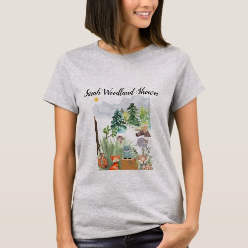  Woodland Themed Baby Shower T_Shirt