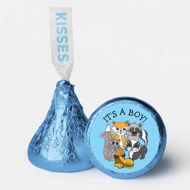 Woodland Themed Boy's Baby Shower   Hershey®'s Kisses® (Front)