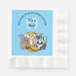 Woodland Themed Boy's Baby Shower   Napkins
