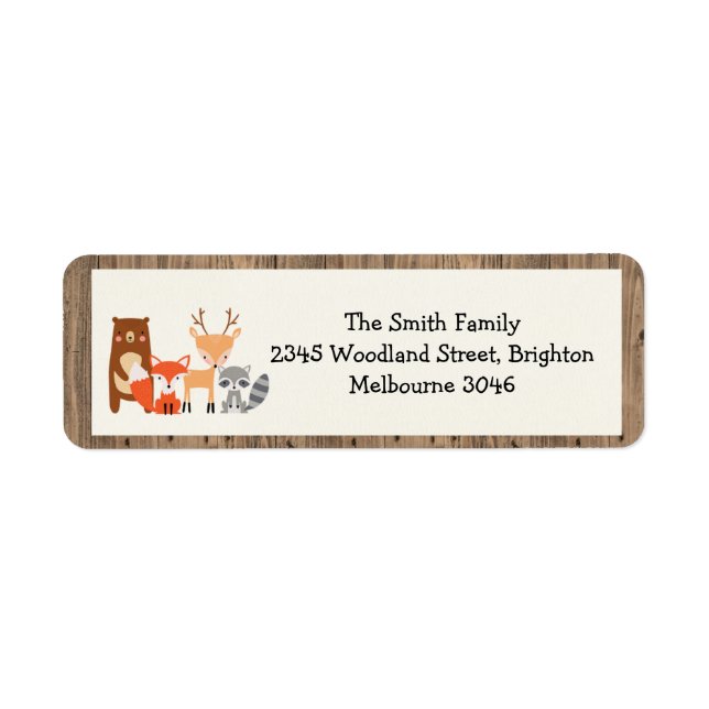 Woodland themed return address labels (Front)