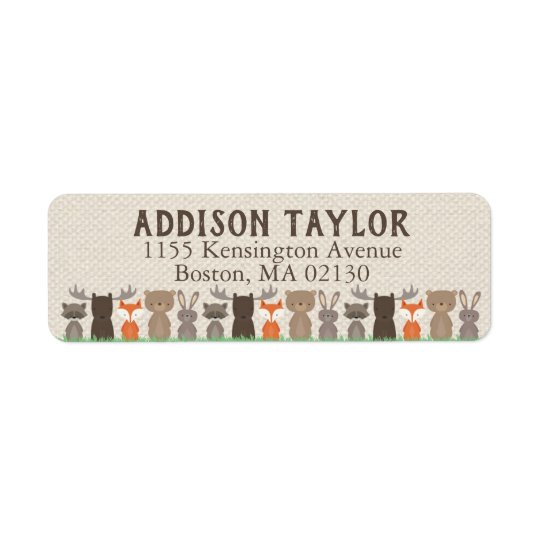 Woodland Themed Return Address Labels Baby Shower
