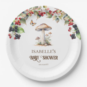 Woodland Toadstool & Mushroom Fall Baby Shower Paper Plates