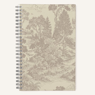 Woodland Toile Forest Animals Vintage Botanical Notebook