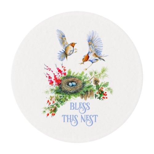 Woodland Treasures Bless This Nest Housewarming Edible Frosting Rounds