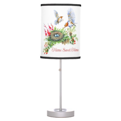 Woodland Treasures Home Sweet Home Robins Table Lamp