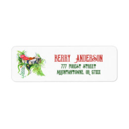 Woodland Treasures Red Mushrooms Ivy Fern Label