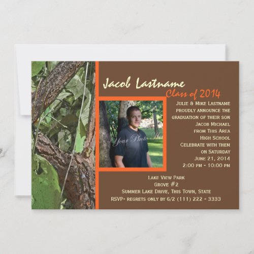 Woodland Tree Graduation Photo Personalized Announcement