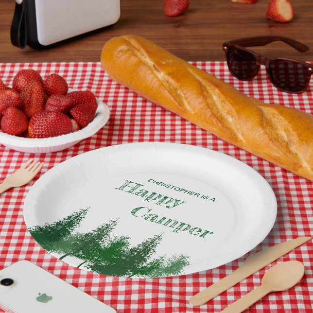 Woodland Trees Birthday Paper Plates (Picnic)