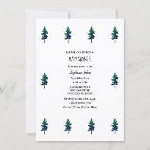 Woodland Trees Boho Baby Shower Boys Girls 2024 Invitation