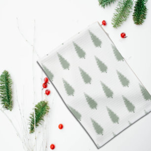 Woodland Trees Christmas Kitchen Towel